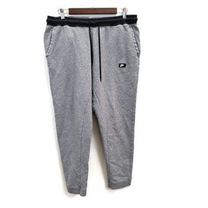Nike Mens Solid Gray Athletic Sweatpants Size XL Drawstring Logo Jogger Zipper